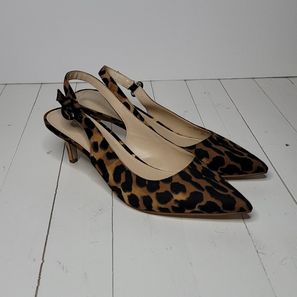 Marc Fisher Leopard Print Kitten Heel